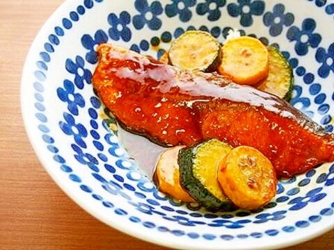 鮭とズッキーニの照り焼き♪